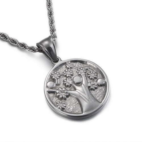 316 Stainless Steel Korean Version Simple Life Tree Boy Titanium Steel Fashion Men'S Pendant Not Include Chain