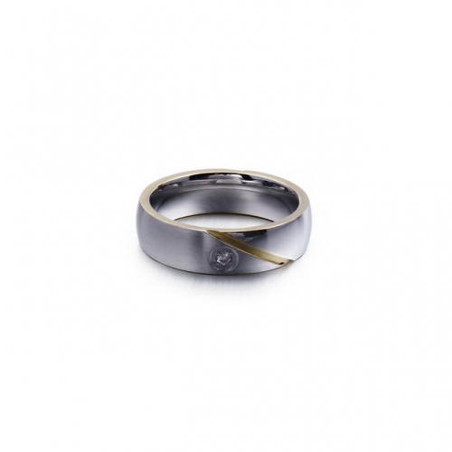 Japanese And Korean Style Simple And Creative Diamond Inlaid Stainless Steel Unisex Ring Jewelry Wholesale
