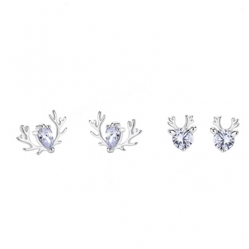 S925 Sterling Silver Earrings Antler Earrings Cute Elk Earrings Where To Buy Wholesale Earrings