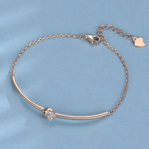 925 Sterling Silver Bracelet Rose Gold Bracelet Small Fish Animal Crystal Bracelet Adjustable Bracelet Wholesale Jewelry Fashion