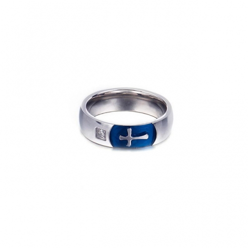 European And American Creative Stainless Steel Cross Ring Simple Temperament Lovers Ring
