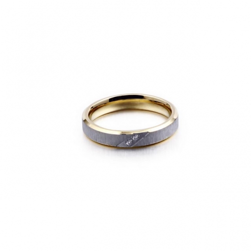 Fashion Simple Stainless Steel Sand Ring Japanese And Korean Men'S And Women'S Electroplating 18 K Gold Diamond Ring