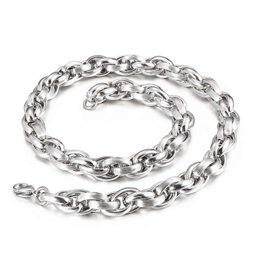 Japanese And Korean Fashion Street Trend Men'S Necklace Simple Stainless Steel Pattern Rope Chain