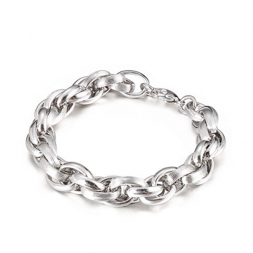 Japanese And Korean Fashion Street Trend Men'S Simple Stainless Steel Pattern Rope Chain Bracelet