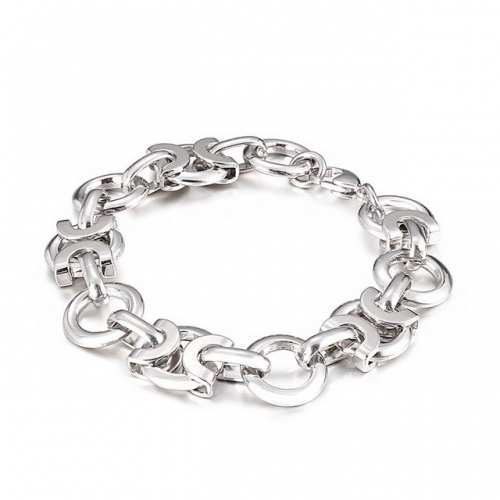 European And American Street Popular Stainless Steel Bracelet Creative Men'S O-Chain Rock Punk Style Jewelry