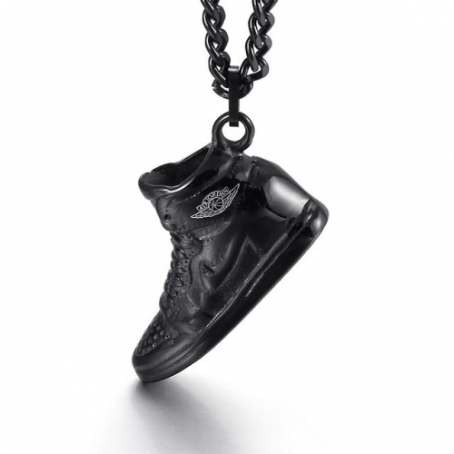 European And American Fashion Simple Personality Creative Running Shoes Pendant Necklace Stainless Steel Men'S Accessories Wholesale