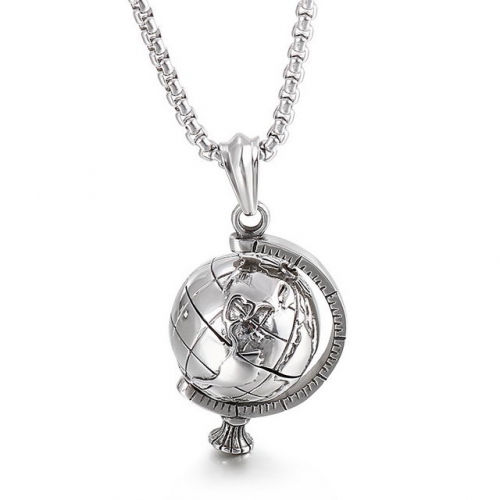 Personality Simple Stainless Steel Rotary Pendant Men'S Globe Pendant Wholesale Not Include Chain