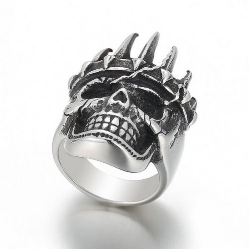 Europe And America Creative Titanium Steel Skull King Men's Ring Rock Style Men'S Hand Accessories