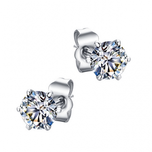 S925 Sterling Silver Earrings Moissan Diamond Four-Claw Earrings Engagement Earrings Buy Wholesale Earrings Online