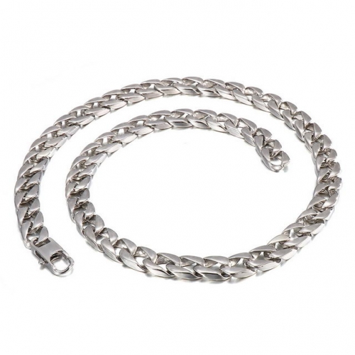 European And American Fashion Stainless Steel Jewelry Wholesale Simple Personality Titanium Steel Curb Chain Men's Necklace Hip Hop Rock Accessories