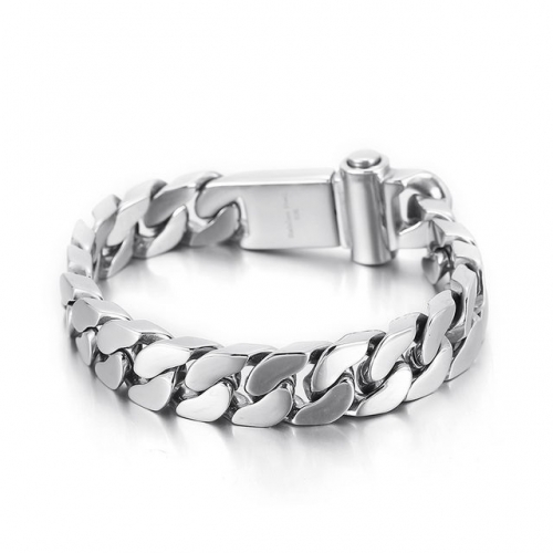 Korean Fashion Personality Stainless Steel Men'S Jewelry Wholesale Punk Style Titanium Steel Smooth Men'S Curb Chain Bracelet