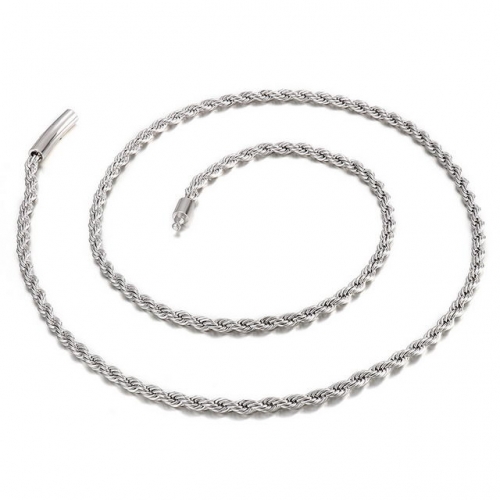 Korean Fashion Men'S Stainless Steel Necklace Wholesale Titanium Steel Long Rope Chain Necklace