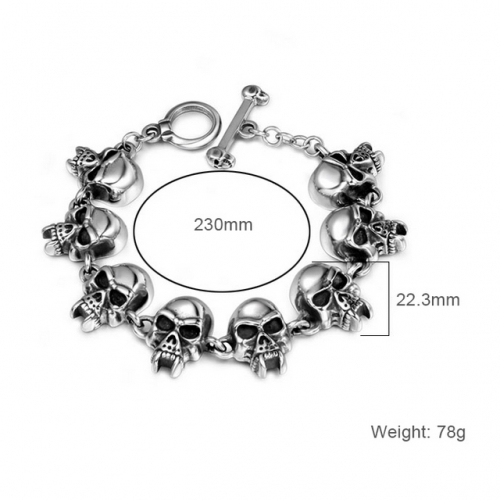 Wholesale Stainless Steel Skull Bracelet
 #SJ3DF485