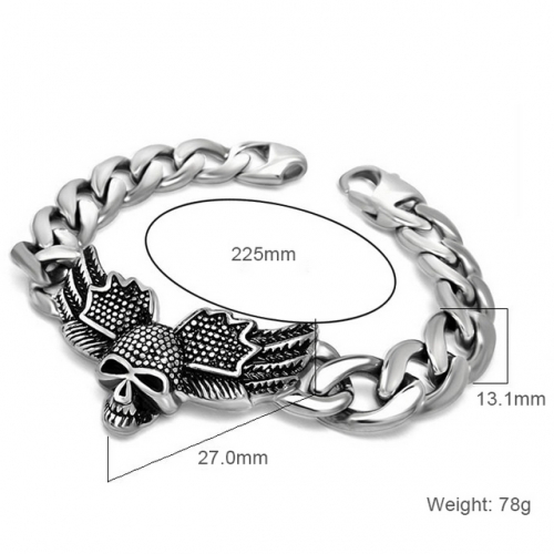 Wholesale Stainless Steel Skull Bracelet
 #SJ3DE455