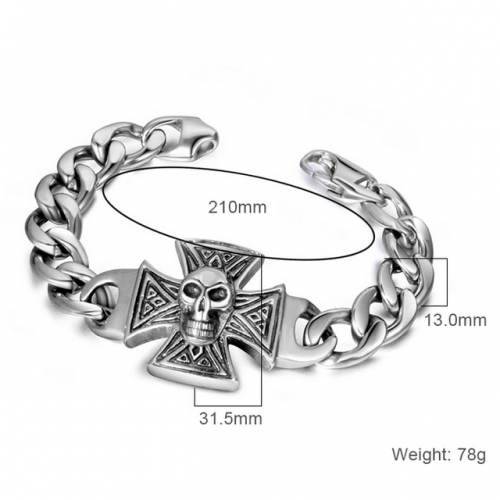 Wholesale Stainless Steel Skull Bracelet
 #SJ3DE456