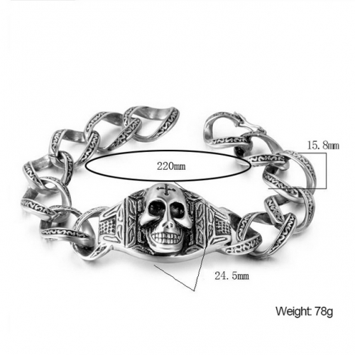 Wholesale Stainless Steel Skull Bracelet
 #SJ3EB231