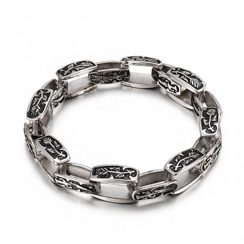 Retro Stainless Steel Men'S Jewelry Wholesale Europe And America Gothic Pattern Men's Titanium Steel Bracelet