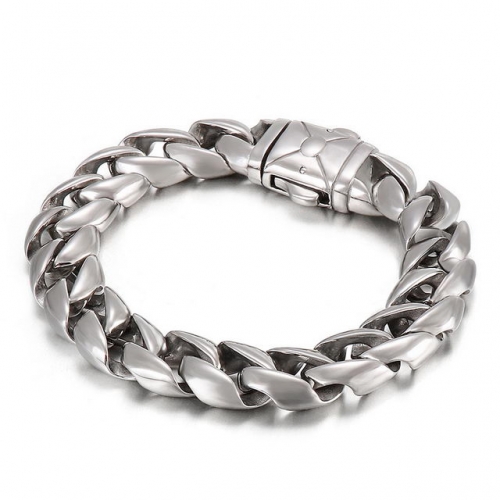 European And American Hip Hop Men'S Stainless Steel Jewelry Wholesale Fashion Simple Curb Chain Titanium Steel Bracelet