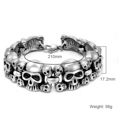 Wholesale Stainless Steel Skull Bracelet
 #SJ3DF229