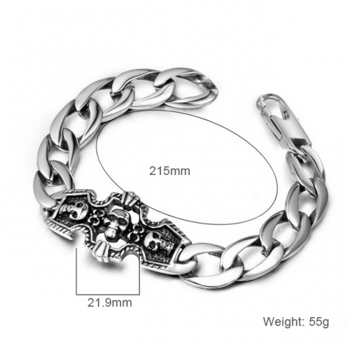 Wholesale Stainless Steel Skull Bracelet 
#SJ3DB313