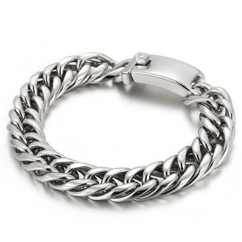 European And American Street Fashion Domineering Personality Simple Titanium Steel Men'S Bracelet