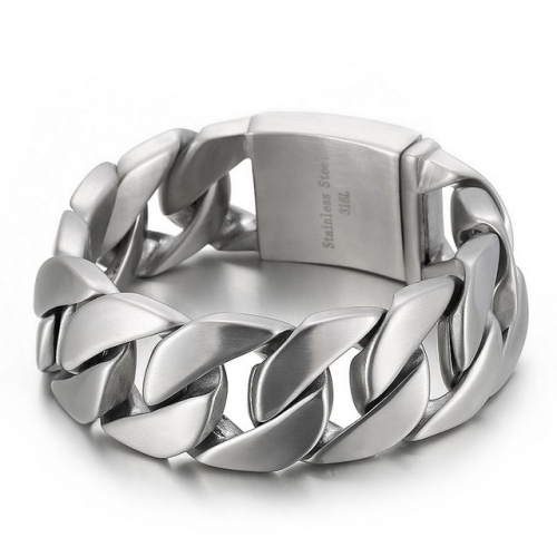 Jewelry Simple Personality Geometric Men'S Titanium Steel Matte Curb Chain Bracelet Wholesale