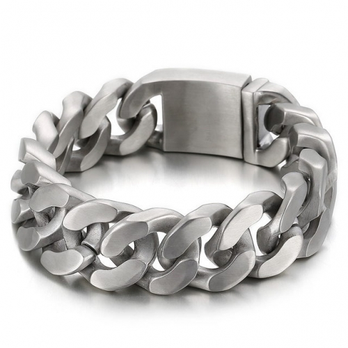 European And American Domineering Trend Creative Smooth Matte Men'S Titanium Steel Curb Chain Bracelet