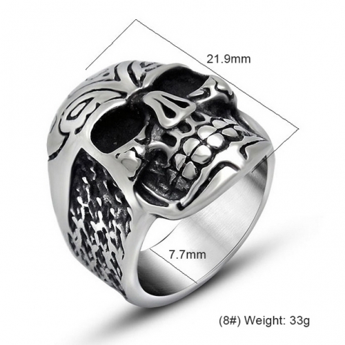 Retro Distressed Skull Ring Exaggerated Titanium Steel Ring Trendy Male Thumb Ring Titanium Steel Jewelry Wholesale  #SJ3541
