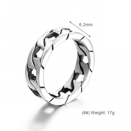 Fashion Simple Titanium Steel Chain Ring Cool Male Hip Hop Ring Trend Ring Wholesale  #SJ31096