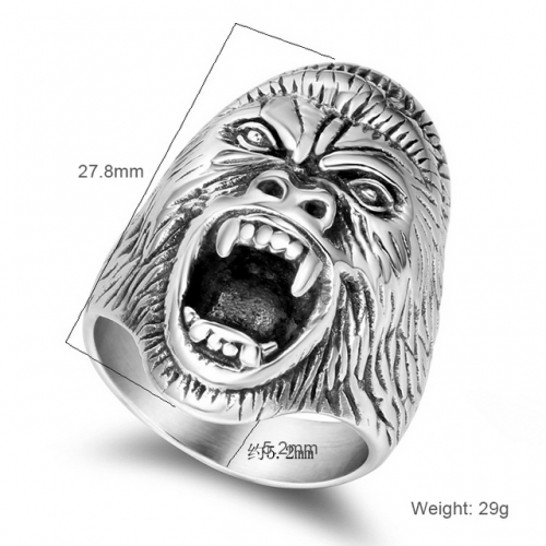 Punk Gorilla Ring Hipster Gothic Diamond Ring Titanium Steel Bracelet Hip Hop Jewelry Wholesale  #SJ31081