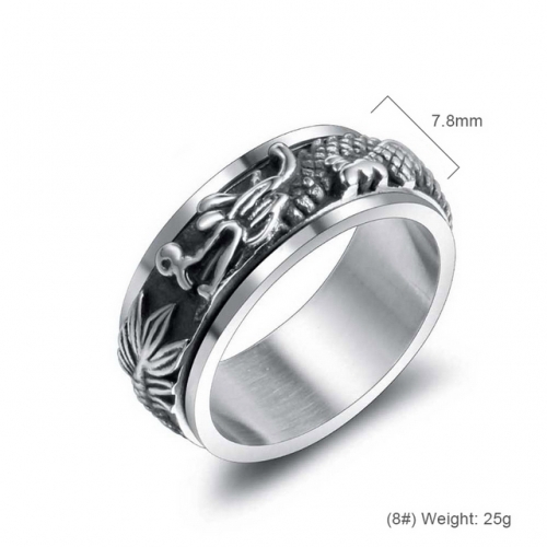 Punk Dragon Rotatable Men'S Ring Hip Hop Gold-Plated Ring Jewelry Wholesale Stainless Rings  #SJ31040