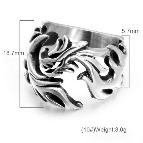 Chinese Style Jewelry Vintage Dragon Ring Titanium Steel Dragon Ring Stainless Steel Ring  #SJ3126