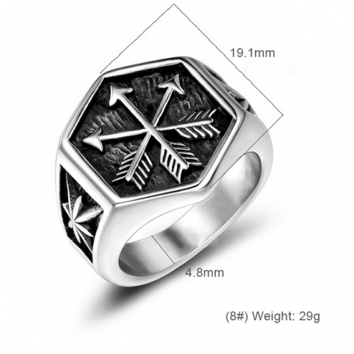 Punk Jewelry Eros Arrow Retro Fashion Ring Couple Titanium Steel Ring Wholesale Steel Jewelry  #SJ31042