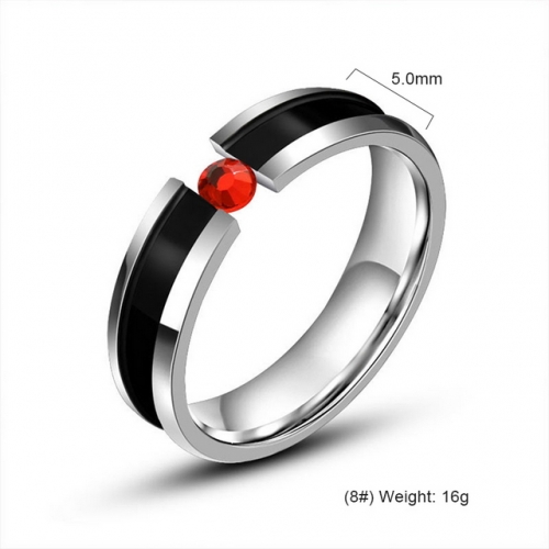 Rhinestone Fashion Ring Titanium Steel Couple Ring Couple Jewelry Wholesale  #SJ3608