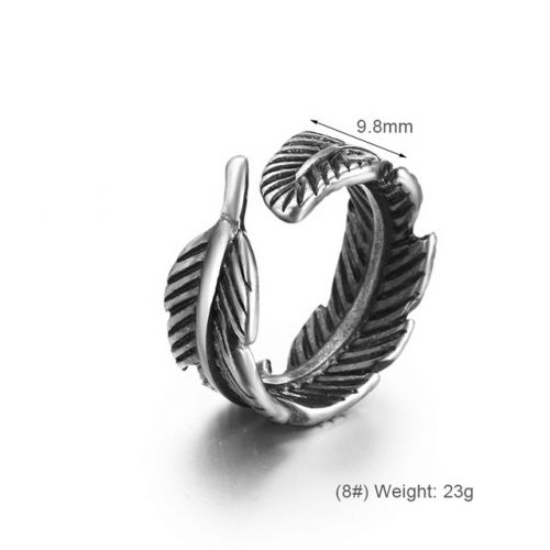 Feather Ring Titanium Steel Ring Men'S Tail Ring With Jewelry Hip Hop Jewelry Wholesale  #SJ31097