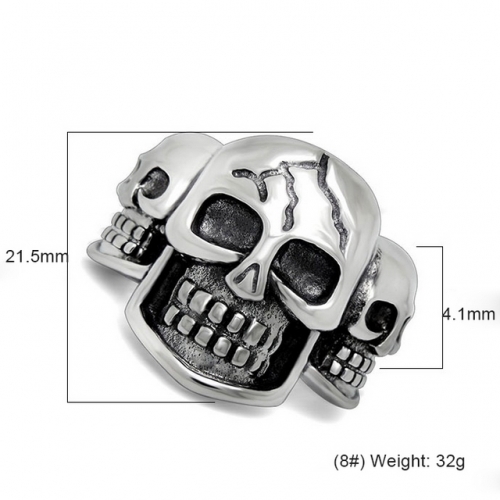 Retro Punk Style Ring Men'S Trend Skull Titanium Steel Ring Wholesale Hip Hop Jewelry Wholesale  #SJ3564