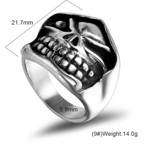 Punk Exaggerated Jewelry Retro Big Skull Ring Men'S Punk Ring Hip Hop Jewelry Wholesale  #SJ3232