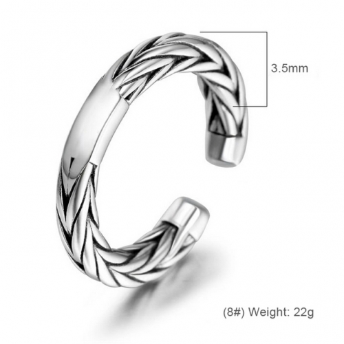 Wheat Ear Titanium Steel Ring Fashion Couple Ring Open Tail Ring Wholesale Steel Jewelry  #SJ31073