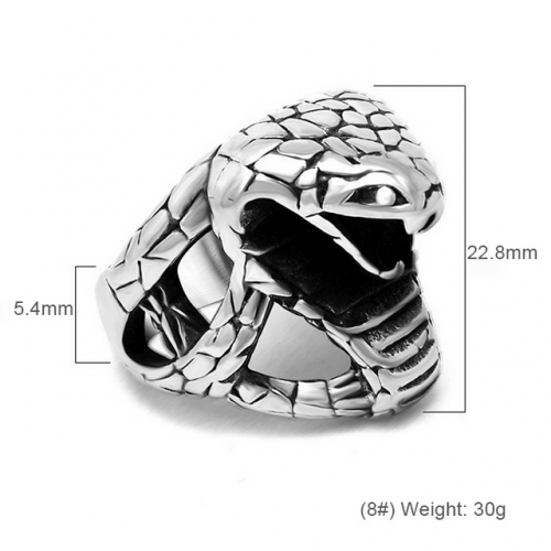 Titanium Steel Ring Kobe Mamba Snake Titanium Steel Ring Male Blue Ball Ring Hip Hop Jewelry Wholesale  #SJ3821