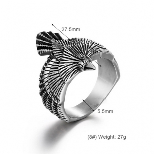 Retro Flying Ring Men'S Fashion Creative Distressed Bird Ring Hip Hop Jewelry Wholesale  #SJ31088