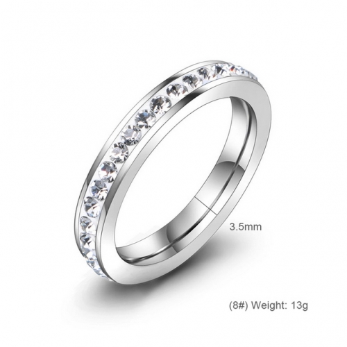 Titanium Steel Ring Simple Diamond Ring Wholesale Stainless Rings  #SJ3765