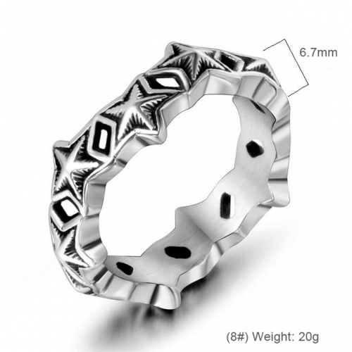 Five-Pointed Star Ring Thin Ring Couple Ring Wholesale China Jewelry Stainless Steel  #SJ3973