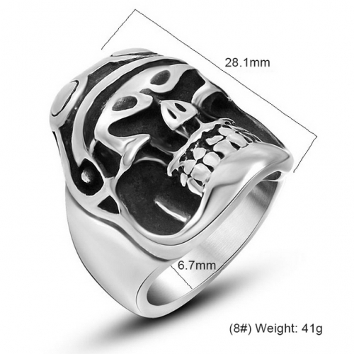 Scary Skull Funny Ring Men'S Ring Titanium Steel Jewelry Wholesale  #SJ3575