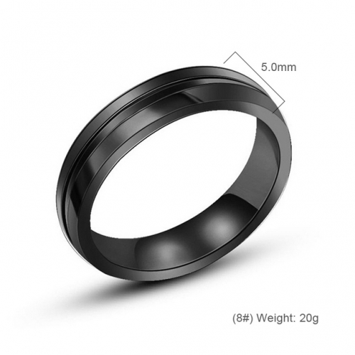 Simple Black Ring Fashion Men'S Ring Accessories Wholesale Stainless Rings  #SJ3R1003