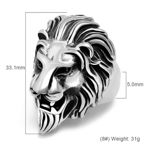 Lion Head Ring Titanium Steel Casting Ring Men'S Fashion Jewelry Wholesale  #SJ3872