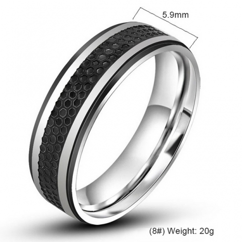 Black Spot Titanium Steel Couple Ring Foreign Trade Men And Women Ring Titanium Steel Jewelry Wholesale  #SJ3529