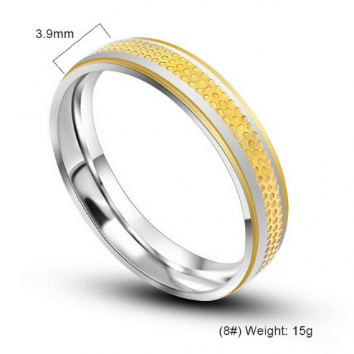 Gold Spot Titanium Steel Couple Ring Foreign Trade Men And Women Ring Titanium Steel Jewelry Wholesale  #SJ3530