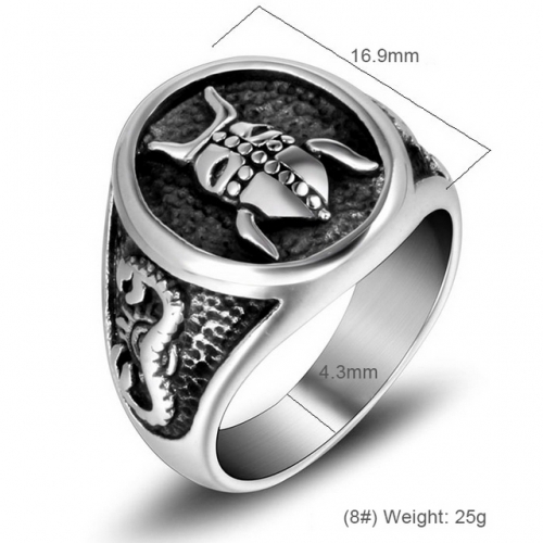 Titanium Steel Retro Ring Beetle Insect Pattern Ring Men'S Trend Ring Wholesale Steel Jewelry  #SJ3988