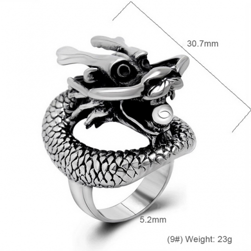 Vintage Dragon Ring Titanium Steel Men'S Ring  #SJ3392