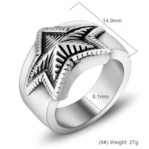 Stainless Steel Ring Trend Five-Pointed Star Ring Couple Star Ring Wholesale Steel Jewelry  #SJ3971